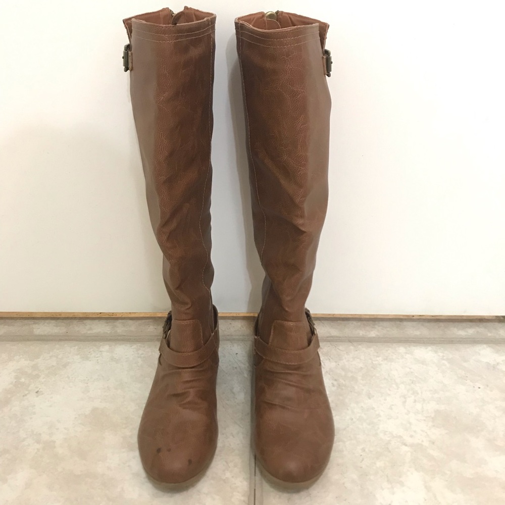 🌿Top Moda Brown Zip Up Riding Boots